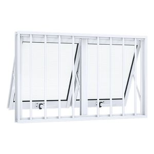 Janela Aluminio Máxim-Ar Duplo Horizontal Com Grade 60X118Cm Lucasa Branco