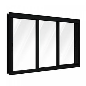 Janela De Aluminio Correr Lateral 3 Folhas Móveis 100X150Cm Lucasa Preto