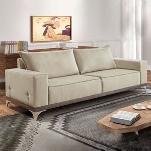 Sofá 4 Lugares M43 Martins Estofados Linho/Bege