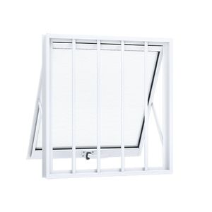 Janela Alumínio Maxim-Ar 60X60Cm Com Grade Lucasa Branco