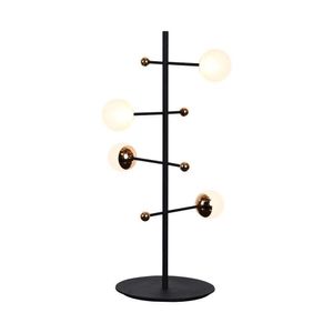 Abajur 28Cmx52Cm 4X3W 3000K 600Lm Fuxico Bella Iluminação Dourado/Preto/Branco