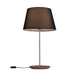 Abajur De Mesa Slim 52Cm 1L Cúpula Cotton Black Castanho E Dourado