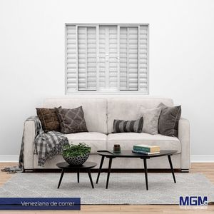 Janela De Aluminio Veneziana 6 Folhas Vidro Mini Boreal 120X120 Mgm Branco