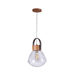Pendente Lampadari Vidro Medio Cristal Madelustre Castanho