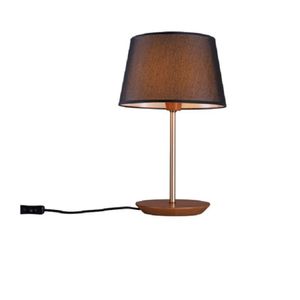 Abajur De Mesa 35Cm Cúpula Cotton Slim Castanho/Dourado