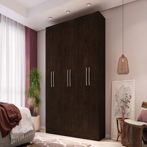 Guarda Roupa Casal 6 Portas De Bater 2 Gavetas 180Cm Xangai Móveis Doripel Coffee