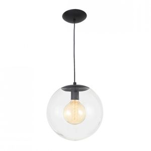 Pendente Esférico Bivolt 35Cm Esphera Madelustre Preto/Transparente