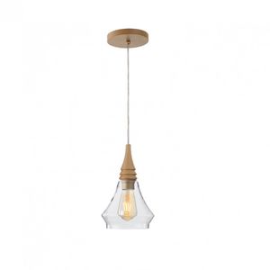 Pendente 1L 17Cm Flow Piramidal Madelustre Castanho/Dourado