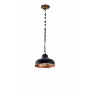 Pendente 1L 31Cm Brooklyn Madelustre Preto/Cobre