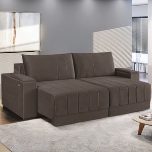 Sofá Retrátil 2,90M Línea Estofart Cinza
