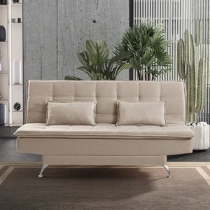 Sofá Cama 3 Lugares 192Cm Luna Estofart Marfim