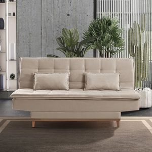 Sofá Cama 3 Lugares 192Cm Luna Estofart Marfim