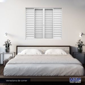 Janela Veneziana De Alumínio 6 Folhas Vidro Liso 100X120Cm Mgm Branco