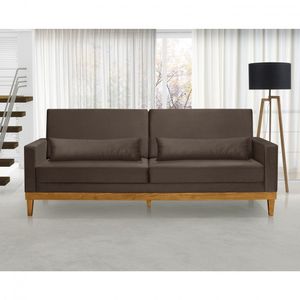 Sofá Living 3 Lugares Julie 220Cm Nabas Estofados Marrom