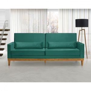 Sofá Living 3 Lugares Julie 180Cm Nabas Estofados Verde