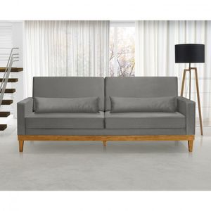 Sofá Living 3 Lugares Julie 200Cm Nabas Estofados Cinza