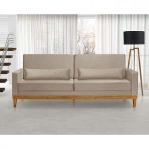 Sofá Living 3 Lugares Julie 220Cm Nabas Estofados Bege