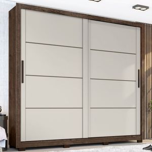 Guarda Roupa Casal Premier Zanzini Jacaranda/Off White