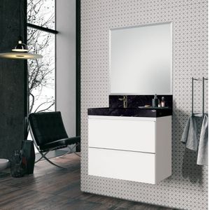 Banheiro, Gabinete Lavatório Cuba Embutida 80Cm Branco