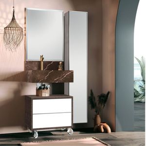Banheiro Bancada Porcelanato Armário 60Cm Linho