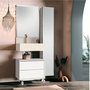 Banheiro Bancada Porcelanato Armário 60Cm Branco