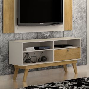Rack Tv 50'' 1 Porta Houston Valdemóveis Off White/Cinamomo
