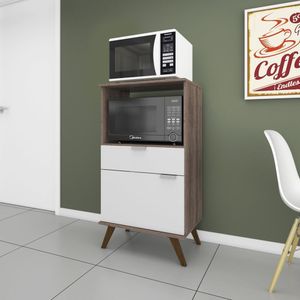 Balcão E Micro-Ondas 1 Porta 1 Gaveta Rt 3114 Rústico/Branco