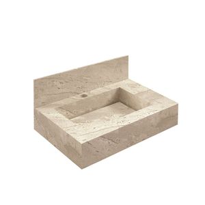 Bancada Banheiro Em Porcelanato 60Cm Pró Travertino