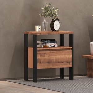 Mesa De Cabeceira Industrial 1 Gaveta M122 Preto/Solanum