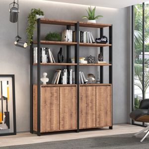 Estante Industrial 4 Portas 8 Prateleiras M114 Preto/Solanum