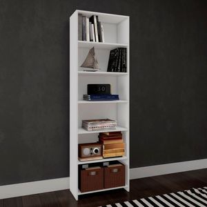 Estante Livreiro 5 Prateleiras Lv200 Djd Móveis Branco