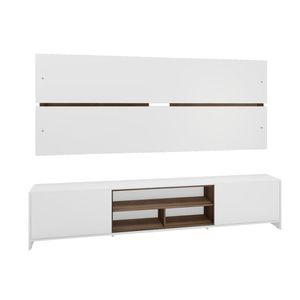 Rack Painel Tv 65'' 2 Portas 3 Nichos 220Cm Branco