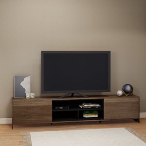 Rack Tv 65'' 2 Portas 3 Nichos 220Cm Veneza Madeirado/Preto