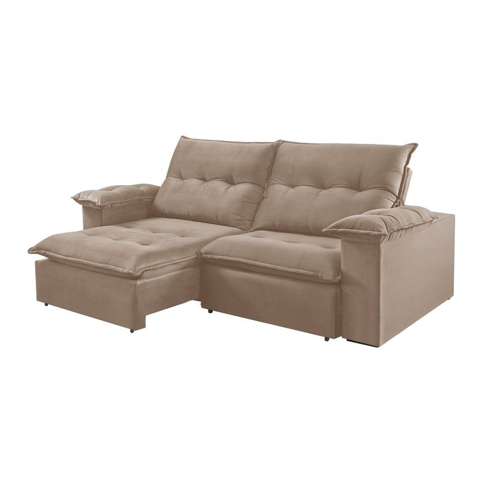 Sofá Retrátil E Reclinável 3 Lugares 200Cm México Bege Continental