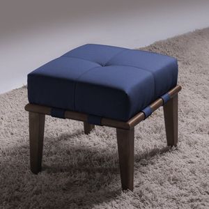 Puff 45Cm Pés Imbuia Livia Sofani Azul