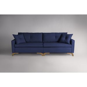 Sofá 250Cm Pés Mel Viena Sofani Azul