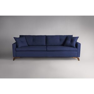 Sofá 230Cm Pés Imbuia Viena Sofani Azul