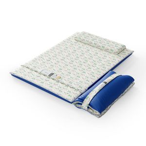 Colchonete Casal 1,28X1,86X0,05 Bege/Azul