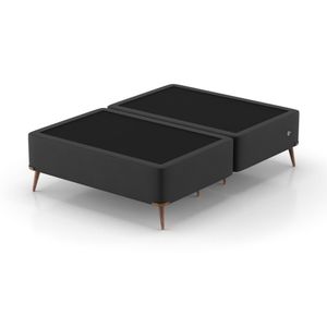 Base Box Casal 138X188X45Cm Usb Dupla Montreal Preto