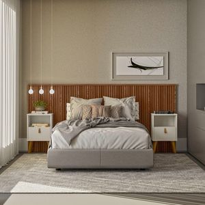 Cabeceira Casal Queen 240Cm Com Frame Laranjeiras Freijó