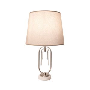 Base Abajur Mônaco Nickel14Cm 42Cm 1Xe27 40W Nickel/Branco