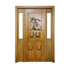 Portal Madeira Maciça Vitrô Duplo Cavalo Entalhada Completa 153x213x14cm Cedro Rosa Madeira