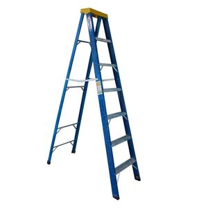 Escada Tesoura Em Fibra Premium 2,10M 6 Degraus E Patamar Wbertolo