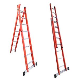 Escada Tesoura Extensível Em Fibra 2,50X4,40M 8X14 Degraus Wbertolo