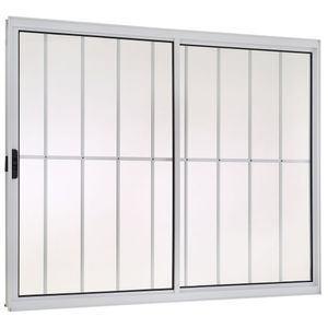 Janela De Correr 2 Folhas Com Grade Direita Branco 100x150cm Ecosul Esquadrisul