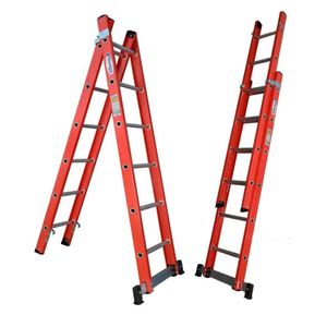 Escada Tesoura Extensível Em Fibra 1,90X3,20M 6X10 Degraus Wbertolo