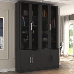 Estante Para Livros 8 Portas Foscarini Preto