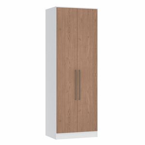 Guarda Roupa Modulado 2 Portas 2 Gavetas 4 Prateleiras Requinte Móveis Castro Branco Line/macadâmia