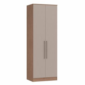 Guarda Roupa Modulado 2 Portas 2 Gavetas 4 Prateleiras Requinte Móveis Castro Macadâmia/duna Line
