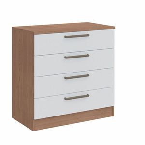 Cômoda Módulo Inferior 4 Gavetas Requinte+ Móveis Castro Macadâmia/branco Line